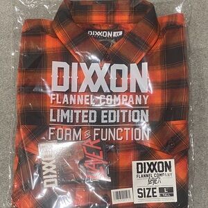 DIXXON Limited Edition “SLAYER” Orange and Black Plaid Shirt SIZE LT